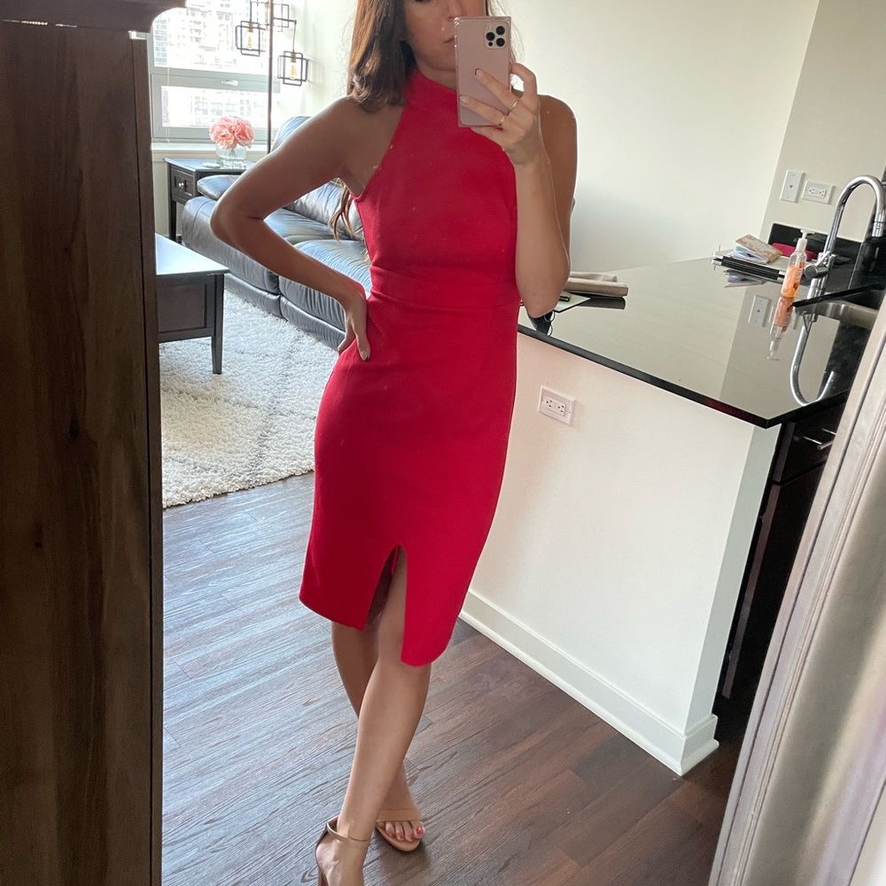 Lulu's Vibrant Red Midi Dress